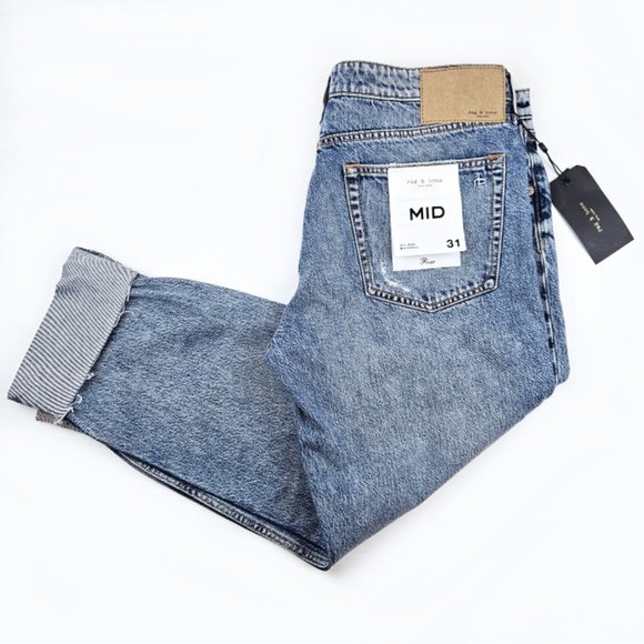 rag & bone Rosa Distressed Roll Cuff Boyfriend Jeans - Picture 4 of 9